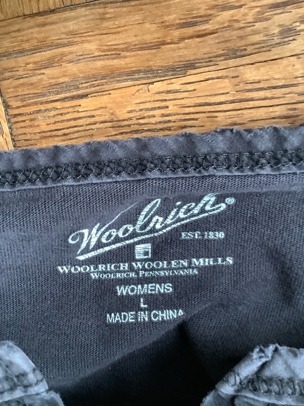 Woolrich Black Long-Sleeve Embroidered Henley - Picture 3 of 4